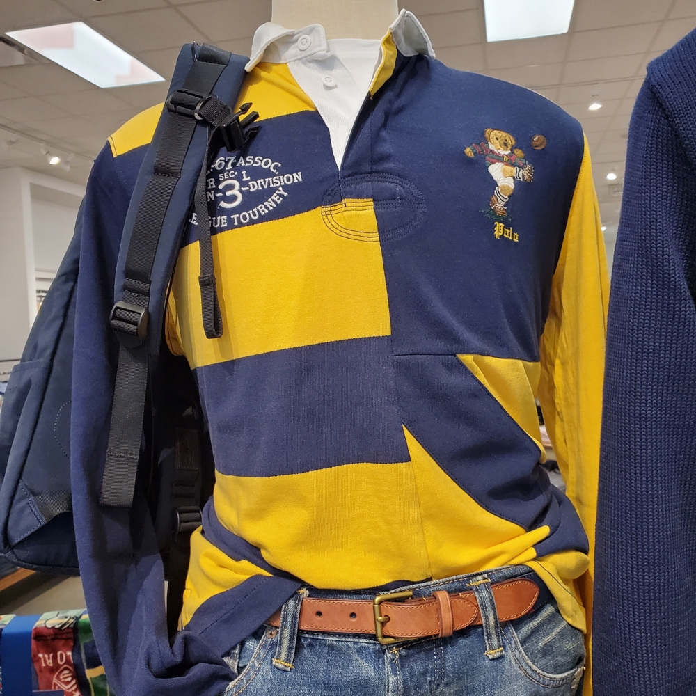 NWT Polo Bear Ralph Lauren Yellow and Blue Rugby